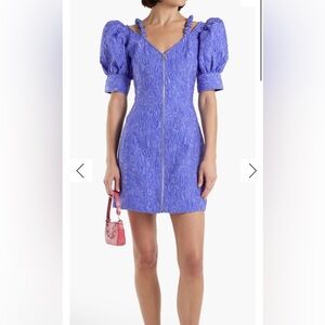 Ganni Ruffle 3D Jacquard Wrap Dress | size 36